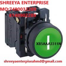 Schneider Xb5aa11n - 1no Push Button, 220v Rated Voltage, Ip55 Protection Level, Green Color, 22mm Dimension, Ideal For Industrial Automation