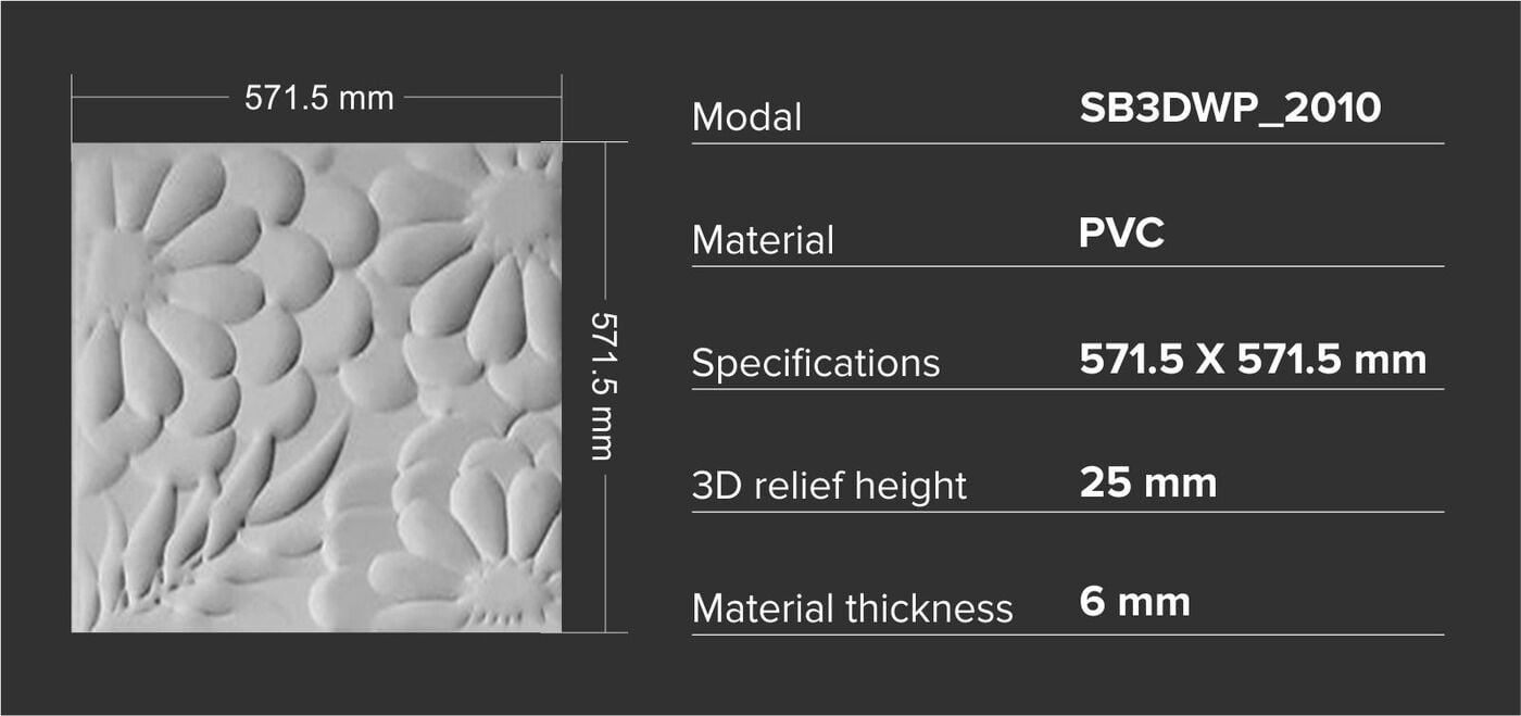 3dwp2010 3d Wall Panels Size: 8 X 4 Ft
