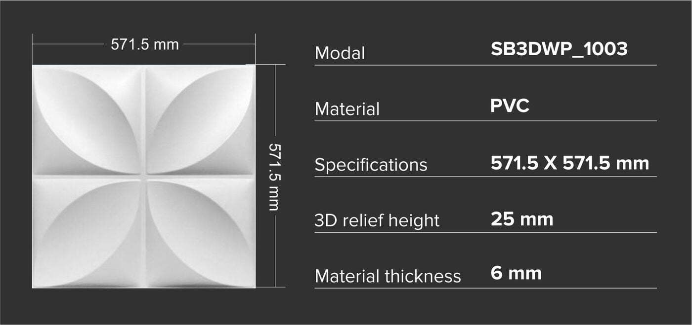 3dwp1003 3d Wall Panels Size: 8 X 4 Ft