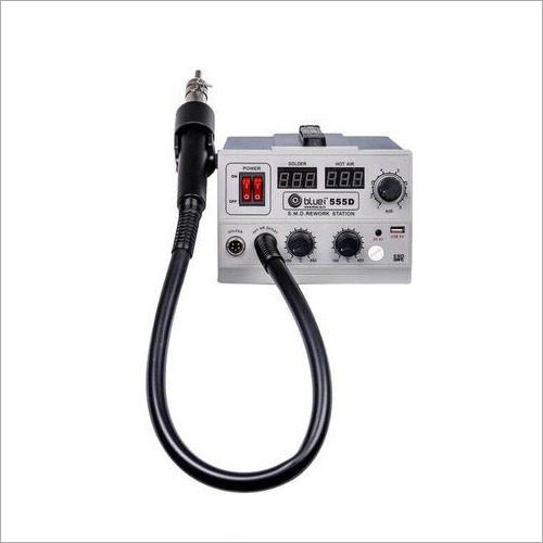 Bluei 555 Smd Machine - Fiber Body, 110cm Handle Length, White Color | Advanced Quality, Heavy Duty Copper Element, Digital Display, 580w Output Power, 100l/min Air Current