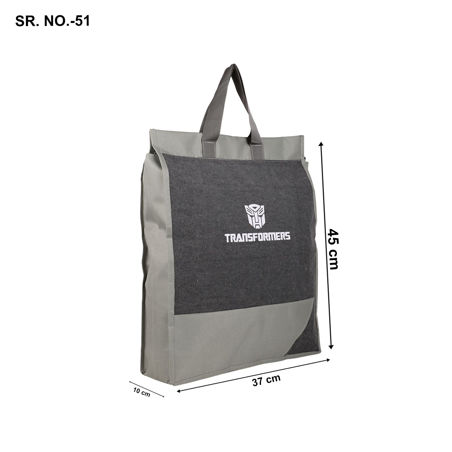 Promotional Shopping Thaila - 37x40 Cm, Grey | Stylish Design, Customized Logo, Moisture Proof, Zipper Top