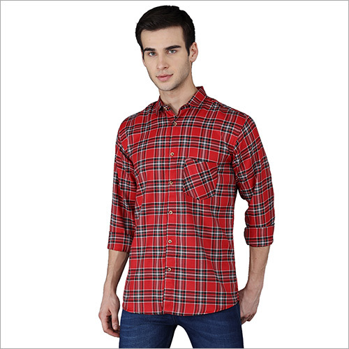 कैज़ुअल चेक्स रेड शर्ट