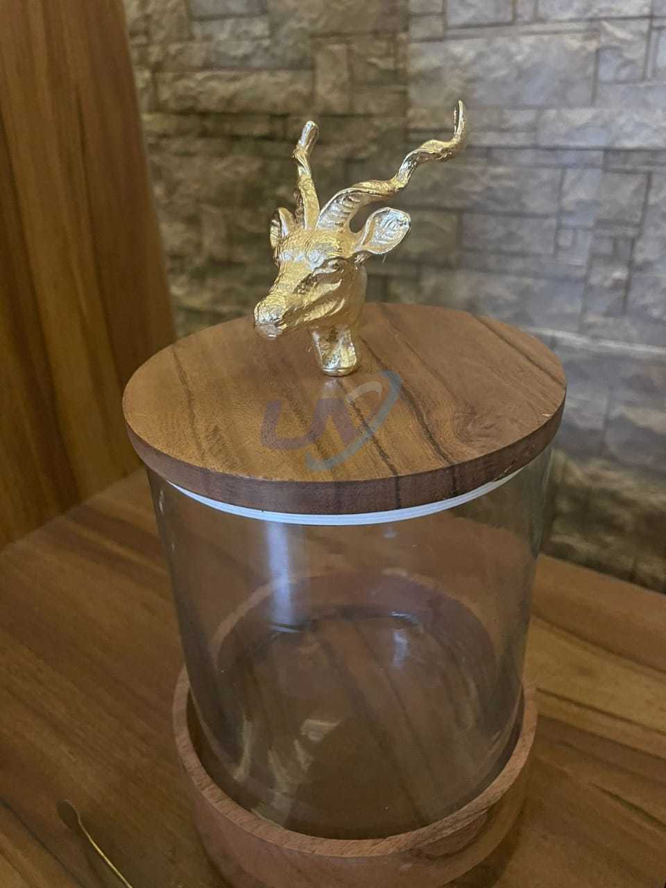 Acrylic Ice Bucket With Reindeer Top - Color: Golden