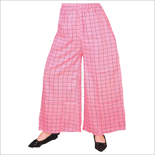 Ladies Rayon Checks Printed Palazzo - Soft Fabric, Casual Dress Type, Available in Different Colors | Washable, Ethnic Indian Style for Versatile Outings