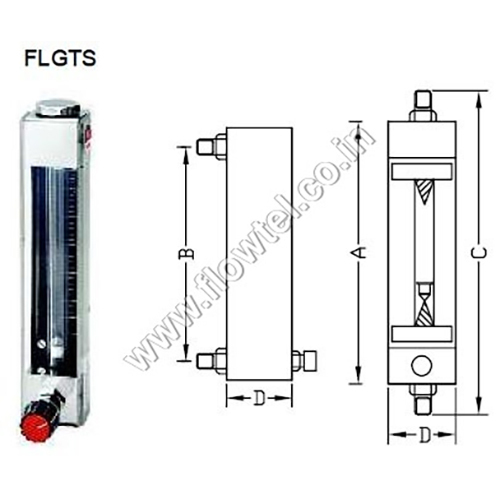 Silver/White Purge Tube Rotameter