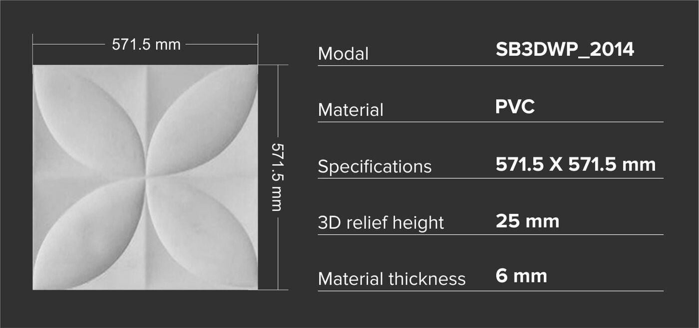 3d Wall Panels - 8' X 4', 6mm Thick Pvc | Lightweight, Easy To Install, Multiple Designs