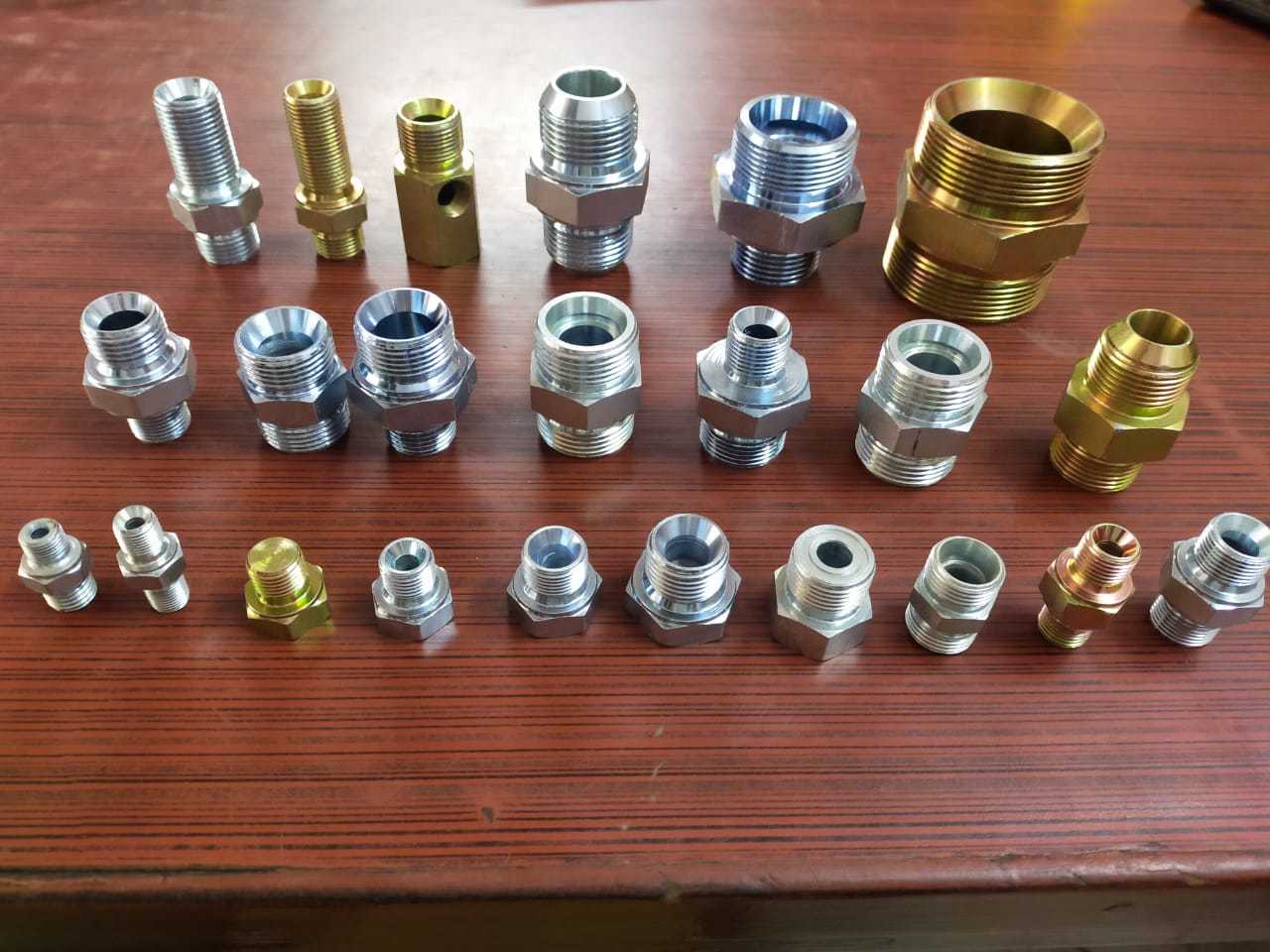 Hydraulic Adopter - Stainless Steel & Ms, Size 1/4" - 3", Silver, Polished Finish | Male Connection, Industrial Usage, Zinc Coated