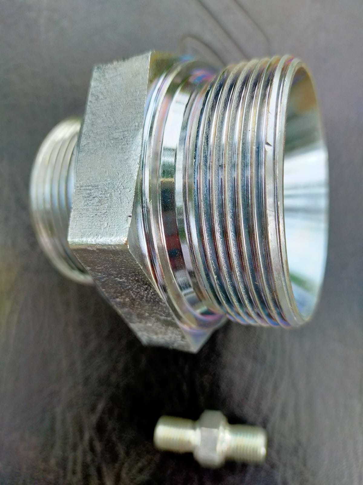 Hydraulic Adopter - Stainless Steel & Ms, Size 1/4" - 3", Silver, Polished Finish | Male Connection, Industrial Usage, Zinc Coated