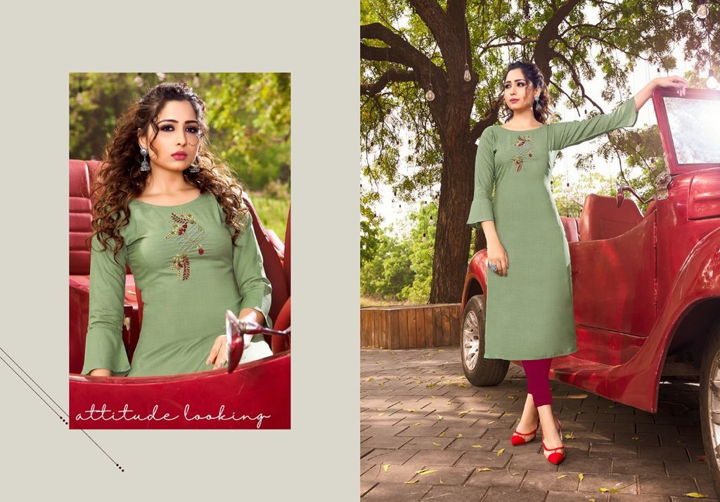 Long Kurti - Cotton Embroidered, Available In S/m/l/xl Sizes | Breathable, Washable, Long Sleeves, Perfect For Casual And Formal Occasions