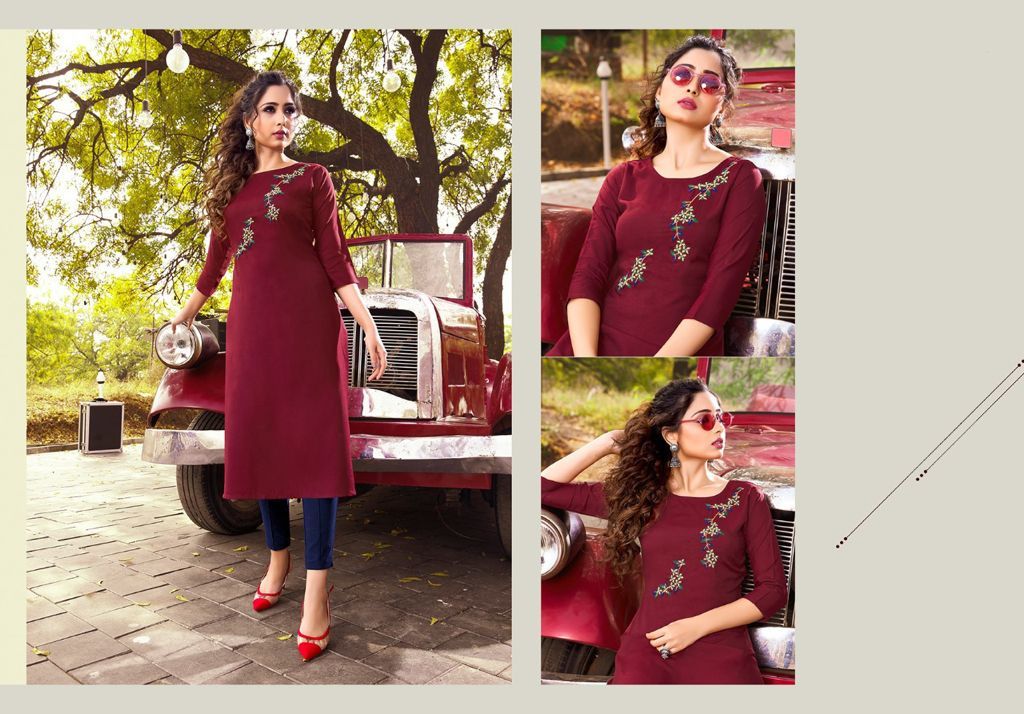 Long Kurti - Cotton Embroidered, Available In S/m/l/xl Sizes | Breathable, Washable, Long Sleeves, Perfect For Casual And Formal Occasions