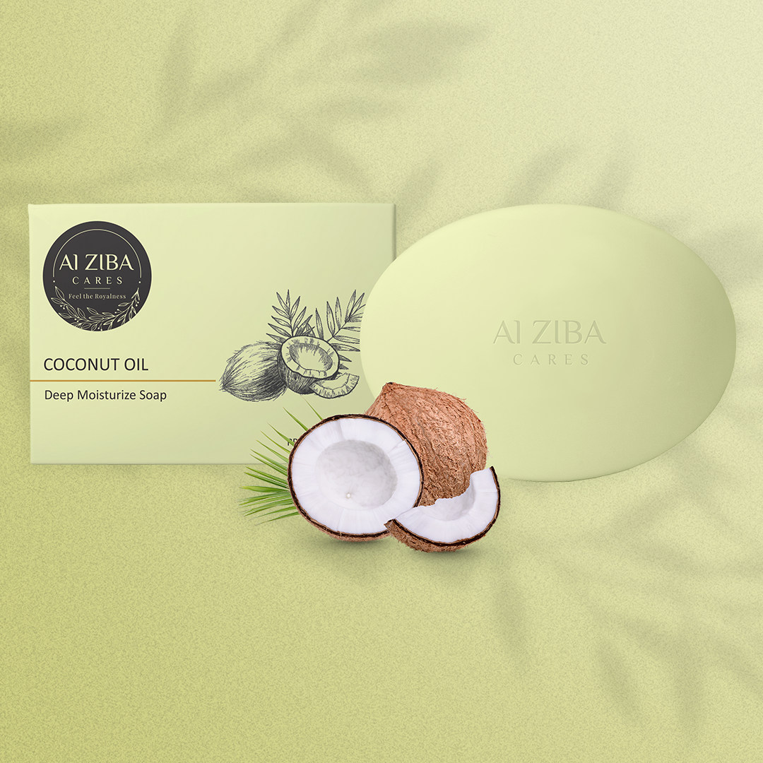 Coconut Oil Deep Moisturize Soap - 100gm | Herbal Ingredients, Light Green Color, Suitable For All Skin Types, Smooth Texture