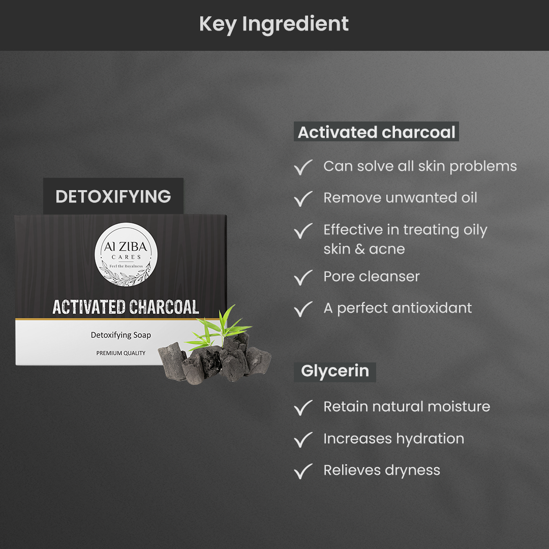 Activated Charcoal Detoxifying Soap - 100gm | Herbal Ingredients, Black Color, Smooth Texture, Suitable For All Skin Types, Unisex Usage