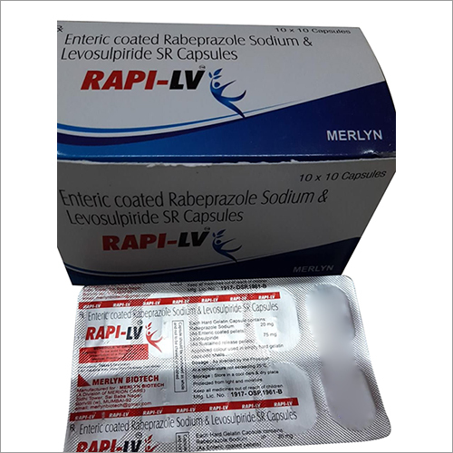 Enteric Coated Rabeprazole Sodium And Levosulpiride Sr Capsules - 10x10 Count | Recommended For Doctor's Prescription, Store In Dry Place