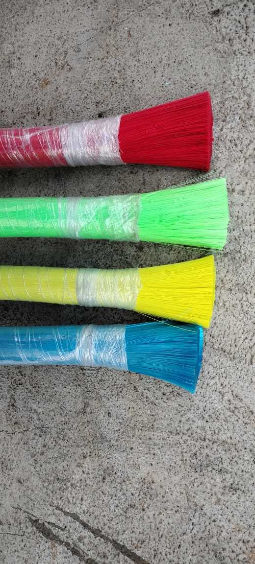 Pet Bristle - Pet Material Round Brush Head Various Sizes Colors: Blue Green Red Yellow | Handy Grip Dual-function Cleaning Scraper
