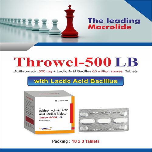 Azythromycin 500 mg. + Lactic Acid Bacillus 60million Spores