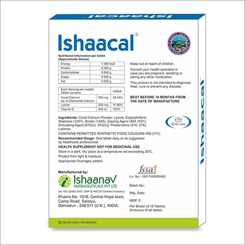 Naturally Ionised Active Calcium With Lysine For Excellent Absorption Tablets Health Supplements