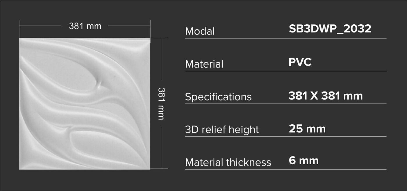 3dwp2032 3d Wall Panels Size: 8 X 4 Ft