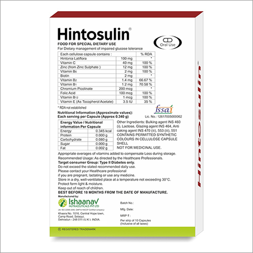 Clinically Proven Formula For The Management Of Type Ii Diabetes Capsules