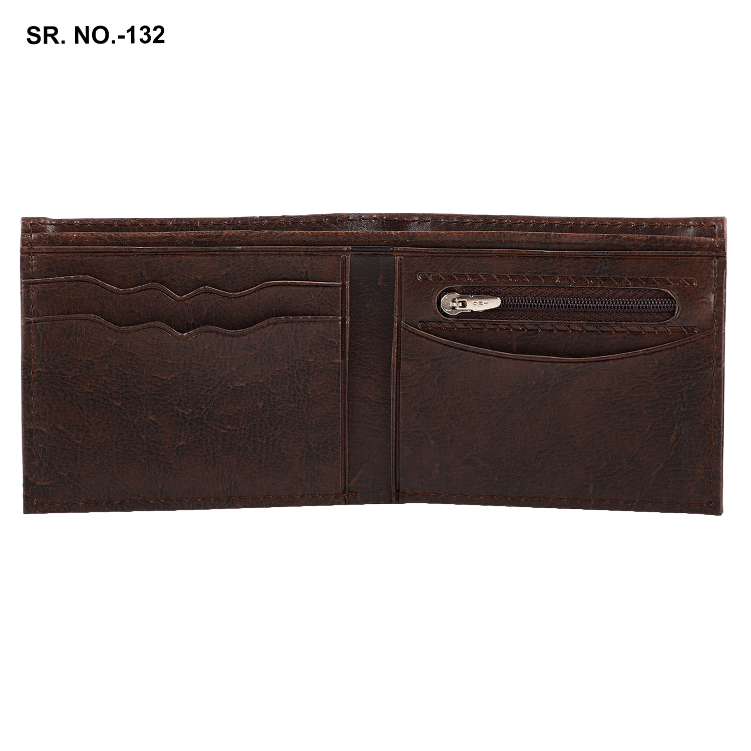 Mens Wallet - Leatherette Material, Folded Design - Elegant Black Color