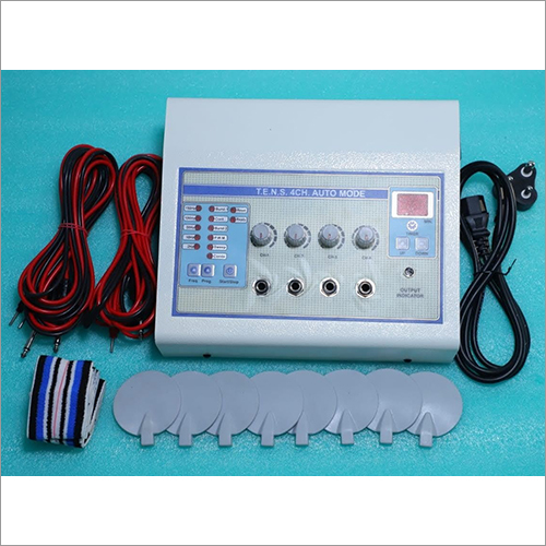 Auto Mode Tens 4 Channel Machine - Iron, 2.5kg | Portable Digital Pain Relief Device with LCD Display, Frequency Range 50HZ for Adults, Children, Elders, Infants, and Women