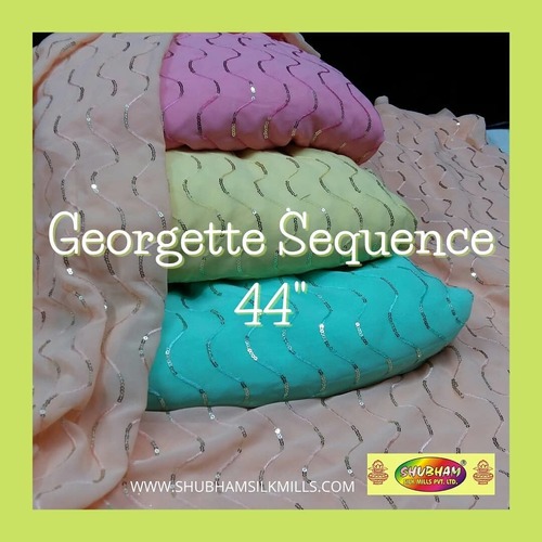 Georgette Embroidery Fabric - 100 cm Length, 44 Inch Width | Washable, Multipurpose Use, Vibrant Designs and Colors Ready in Stock