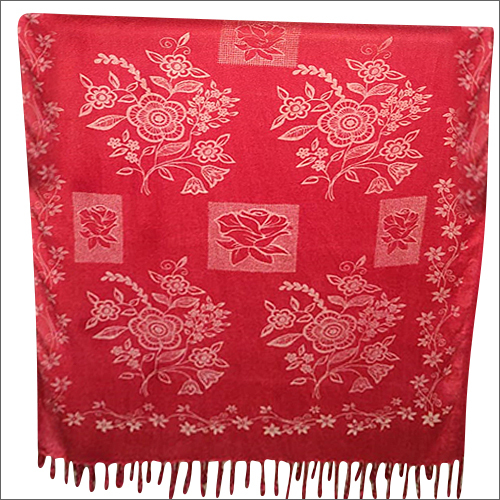 Ladies Flower Print Red Dupatta