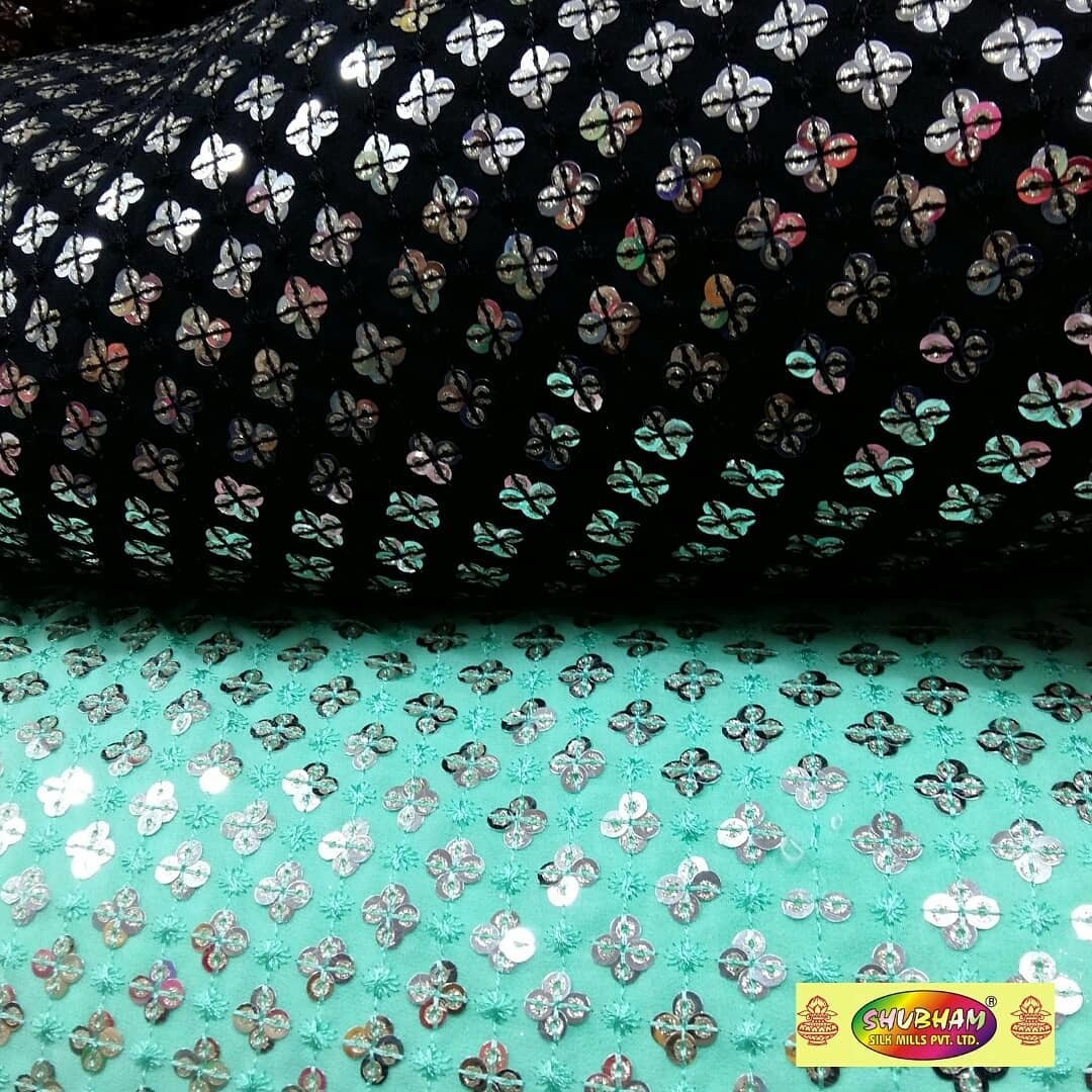 Washable Party Wear Georgette Embroidery Fabric