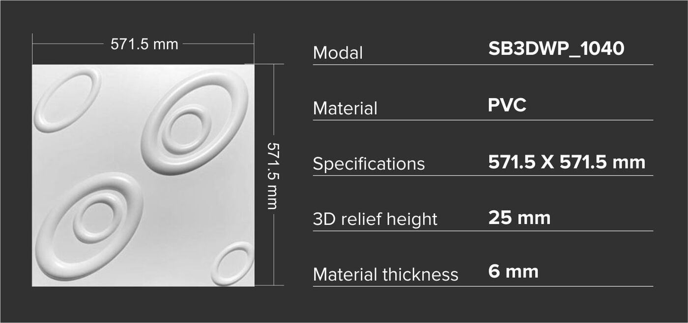 3dwp1040 3d Wall Panels Size: 8 X 4 Ft