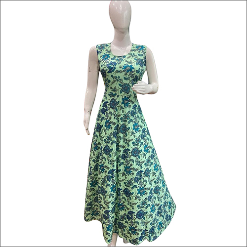 Ladies Long Gown - Casual Printed Design , All Season Washable Fabric for Everyday Comfort and Effortless Style