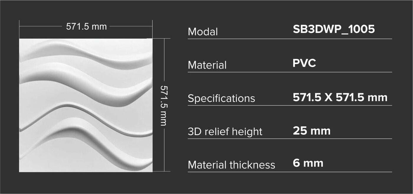 3dwp1005 3d Wall Panels Size: 8 X 4 Ft