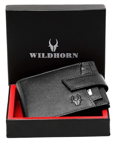 Black Rfid Protected Genuine High Quality Leather Wallet For Men