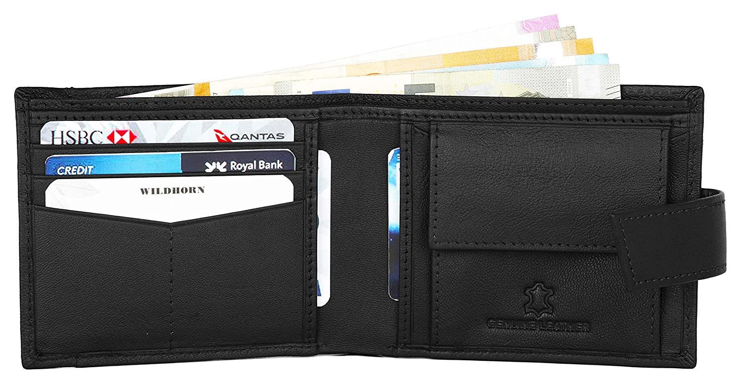 Black Rfid Protected Genuine High Quality Leather Wallet For Men