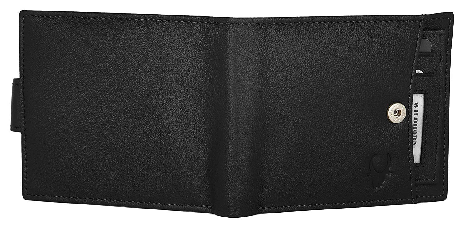 Black Rfid Protected Genuine High Quality Leather Wallet For Men