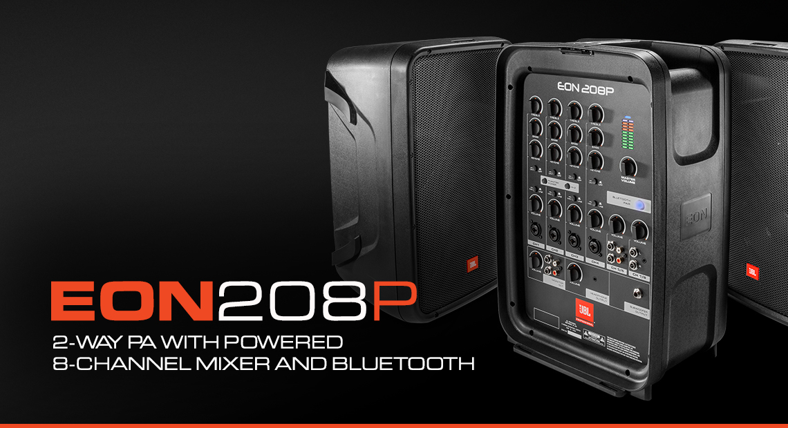 Eon208p-packaged 8" 2-way Pa With Powered 8-channel Mixer And Bluetooth