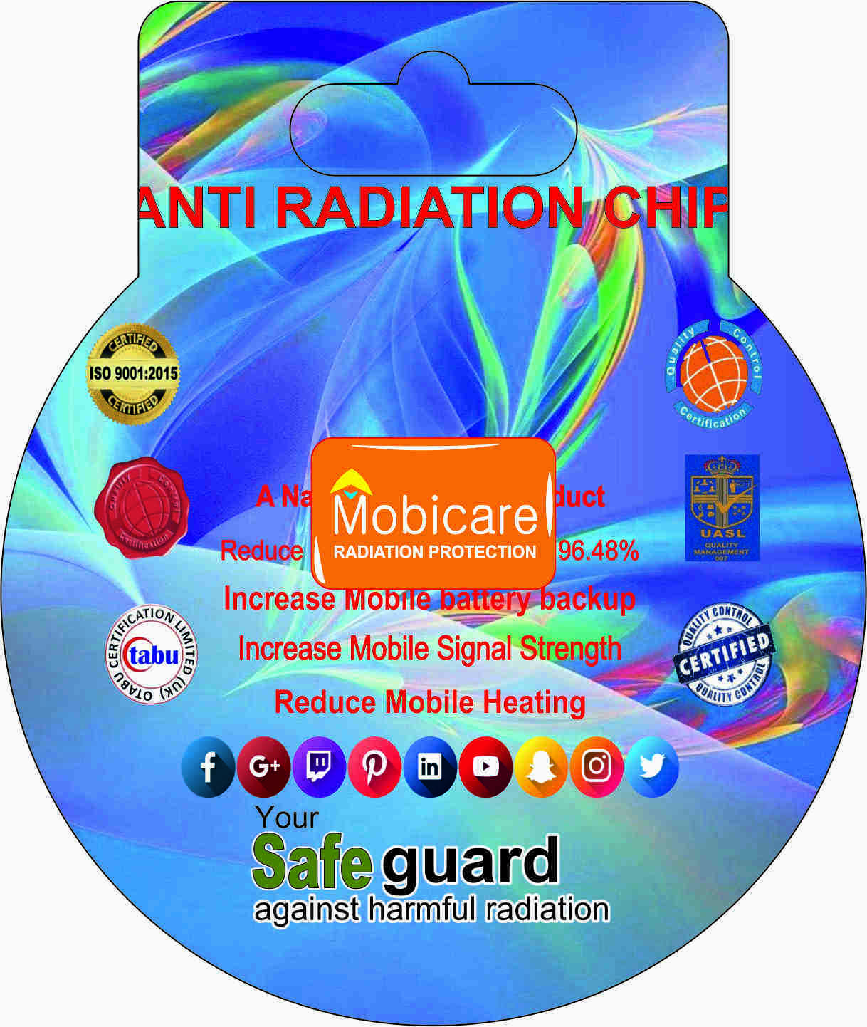 Anti Radiation Chip Mod - Ceramic 25x25 Mm, 20db Emi Shielding | Radiation Reduction, Battery Backup, Signal Boost