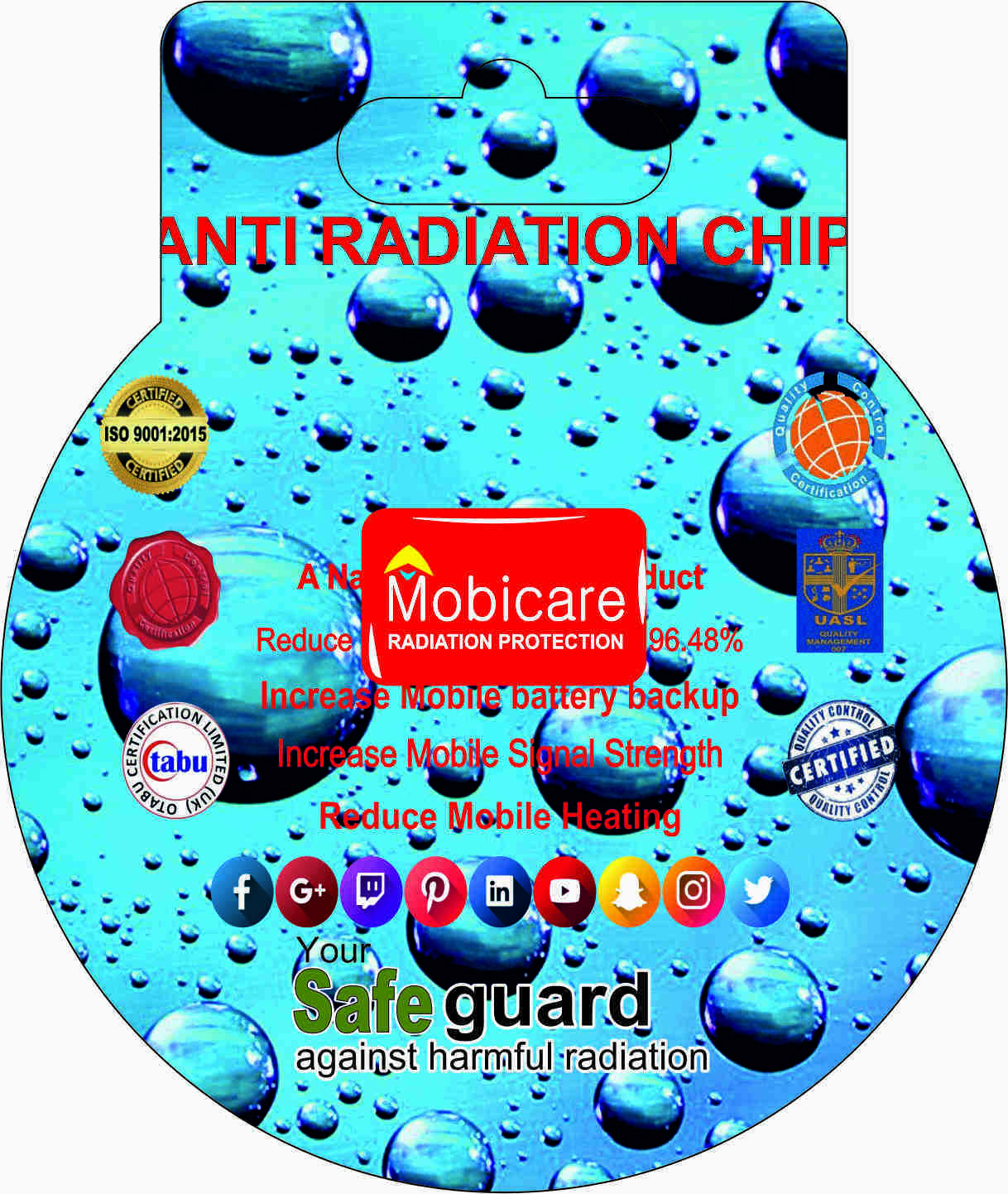 Anti Radiation Chip Mod - Ceramic 25x25 Mm, 20db Emi Shielding | Radiation Reduction, Battery Backup, Signal Boost