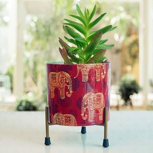 Metal Elephant Plant Pot