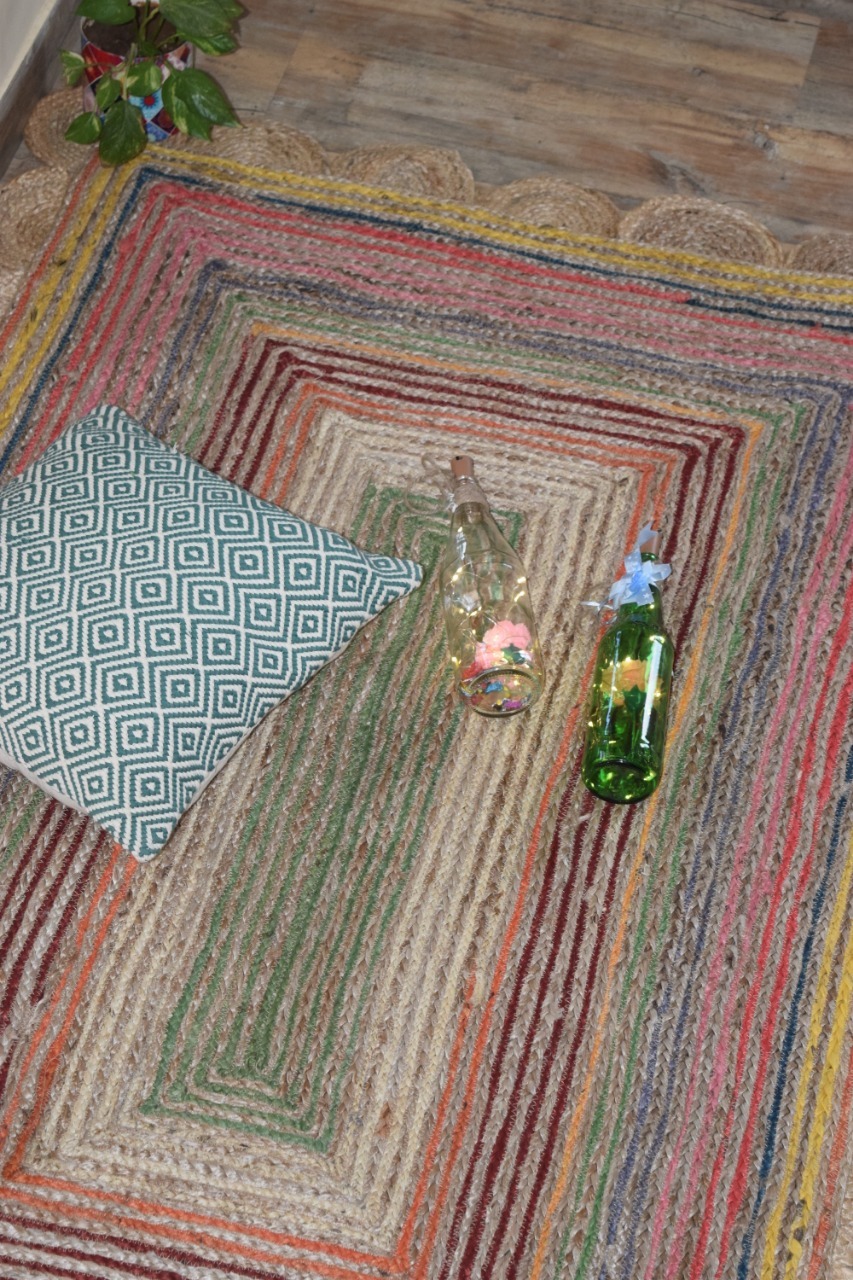 Natural Accent Jute Braided Rug