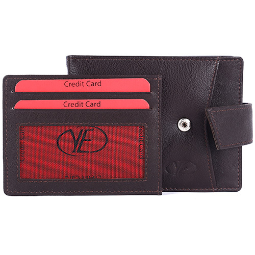 Leather Wallet - Free Size, Brown Leather Design | Non-foldable Structure, Sleek And Stylish