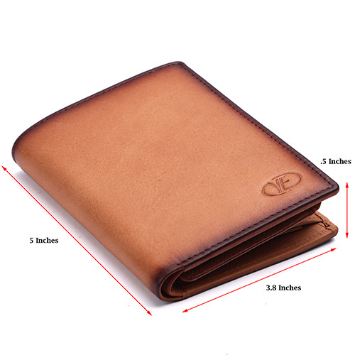 Mens Brown Leather Wallet Size: Free Sizes