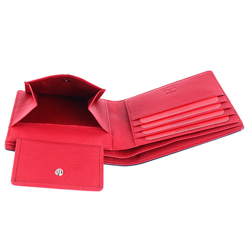 Brown Red Leather Wallet