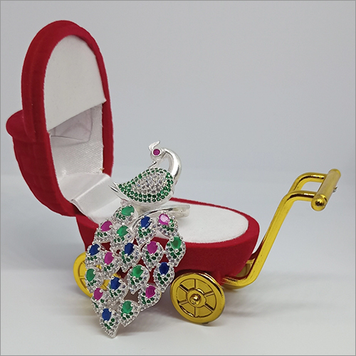 Ladies Silver Peacock Ring