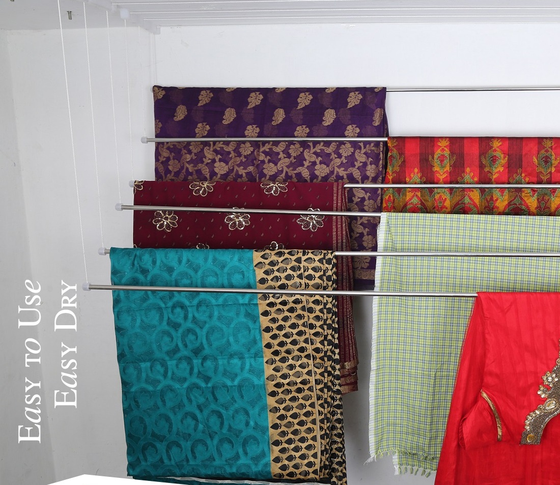 Silver Ceiling Cloth Drying Hanger In Kalapatti