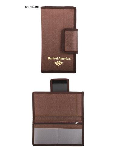 Brown Cheque Book Holder