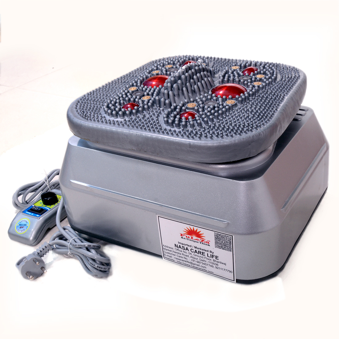 Wonder Blood Circulation Machine - Abs Plastic, 42x42x32cm, Silver | Acupressure Therapy, Vibration/therapy, Magnet Therapy, Enhance Blood Circulation, Stress Relief, Improve Flexibility