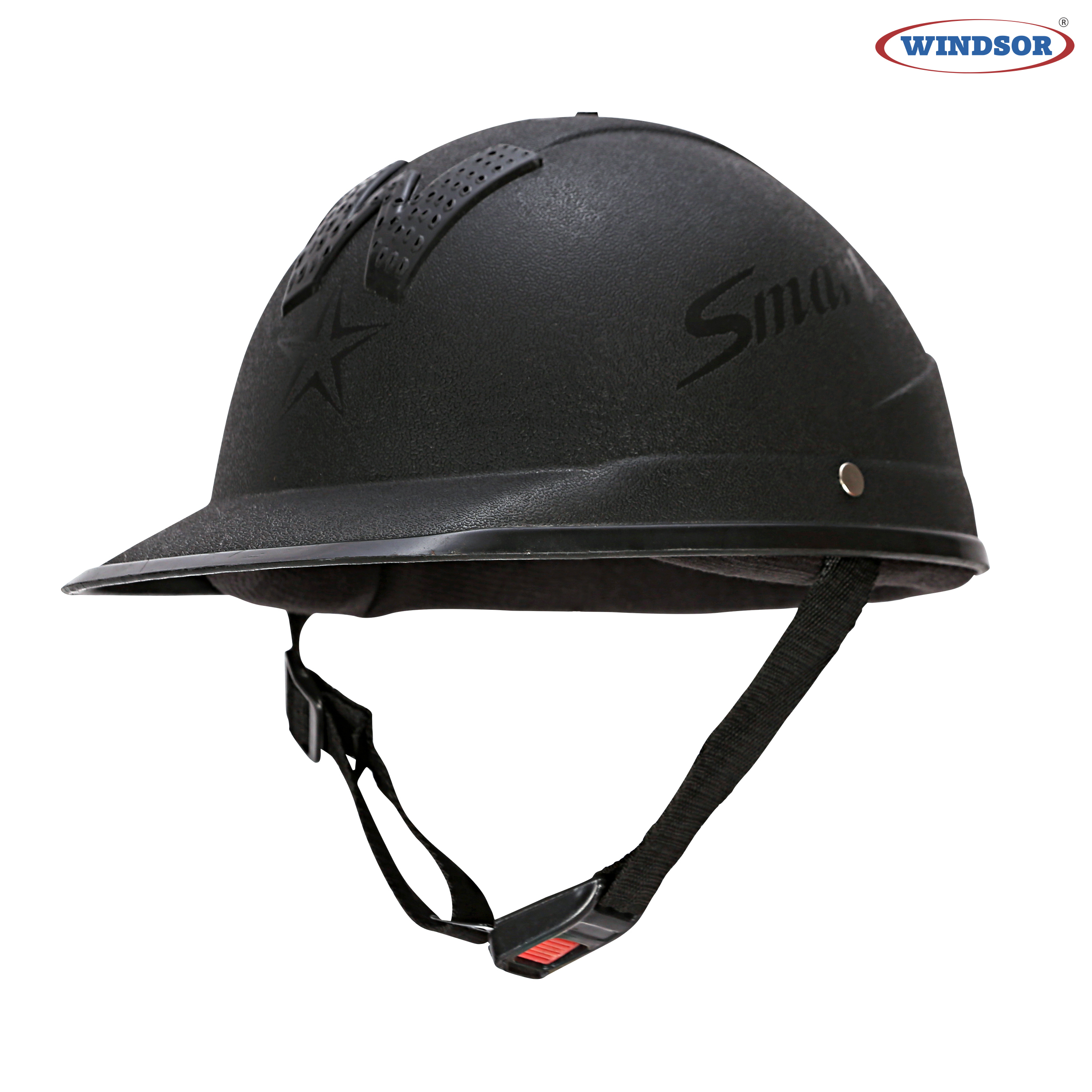 Windsor Smart Mini Cap Helmet - Ppcp Material, 11x8 Inch Dimensions, Black Color | Half Face Design, Motorcycle Use, 340 Grams Weight, Free Size