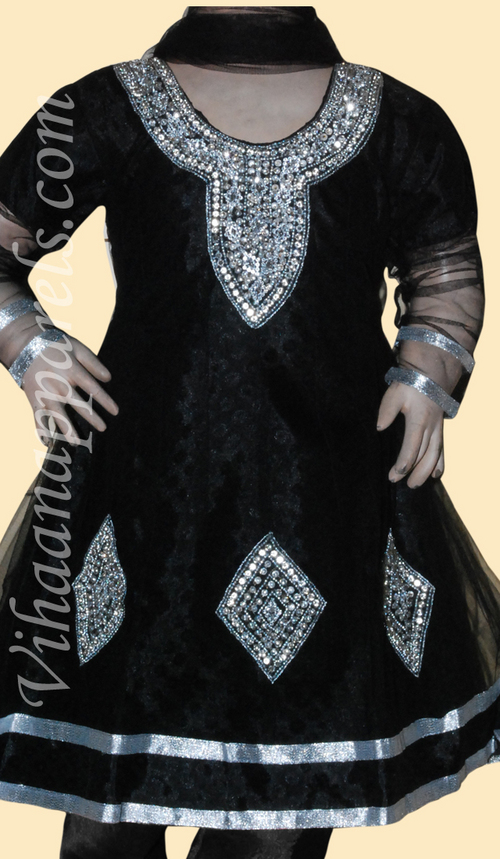 नेट, शान्तून जेक्वार्ड बच्चे का सलवार कमीज़