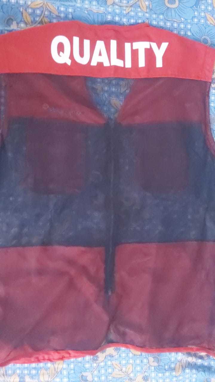 Industrial Leather Jacket - Polyester Large, Red | Zipper Closure, Breathable, Durable, Lightweight, Multiple Pockets, Versatile Protection