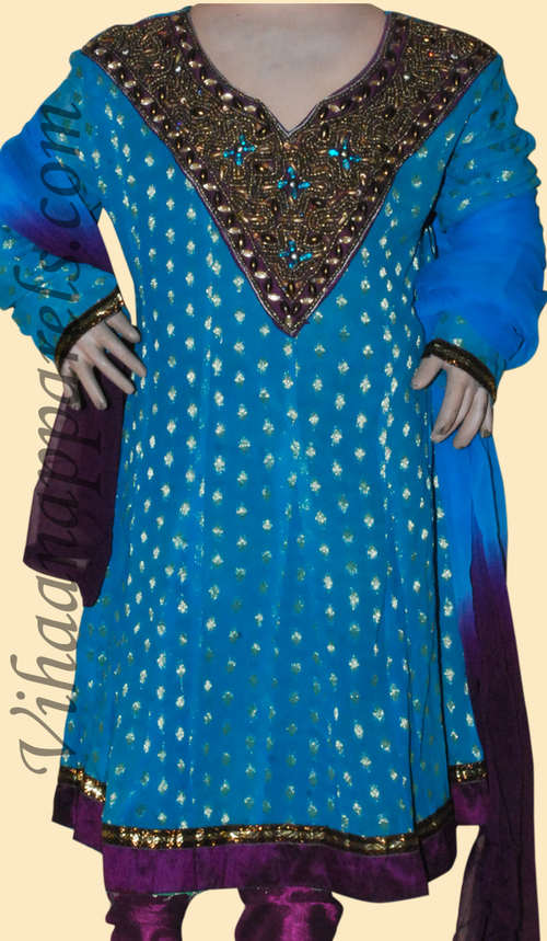 चंदेरी विस्कोस, क्लिप जैक्वार्ड बच्चों का सलवार क़मीज़