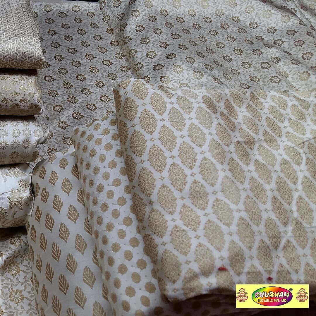 Embroidered Sherwani Brocade Fabric - 100 Cm Length, 58 Inch Width, Chiku Color | Washable, Jacquard Style, Wedding Purpose Use